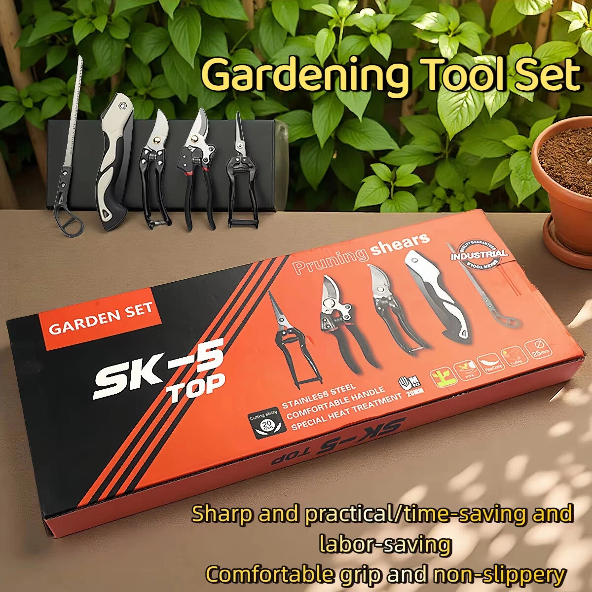 5-in-1 Garden Tool Set - Stainless Steel Folding Saw & Pruning Shears | Portable - Image 5