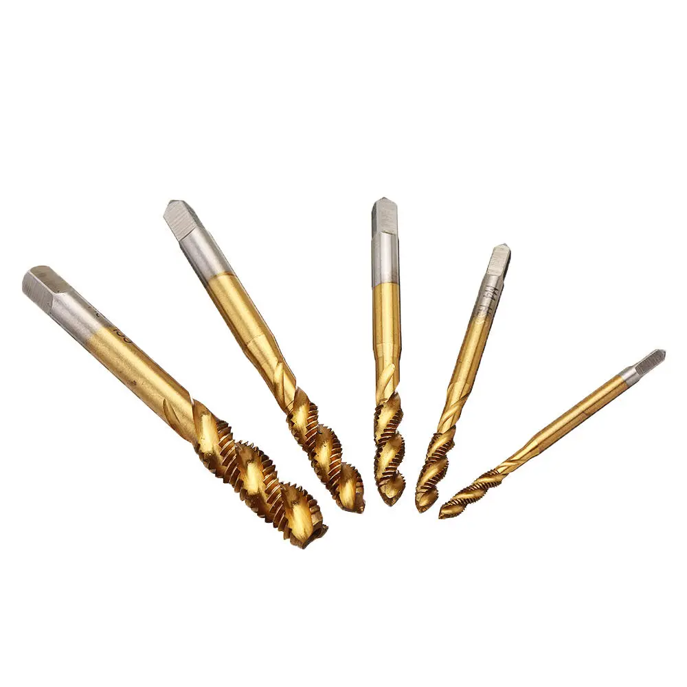 M3-M12 Hand Spanner with 5pcs Titanium Coated M3-M8 Spiral Tap Set - Image 5
