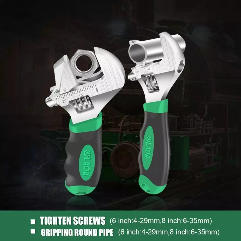 LAOA Adjustable Wrench 6 & 8 Inch | Monkey Pipe Wrench | Multifunction Car Tool - Image 5