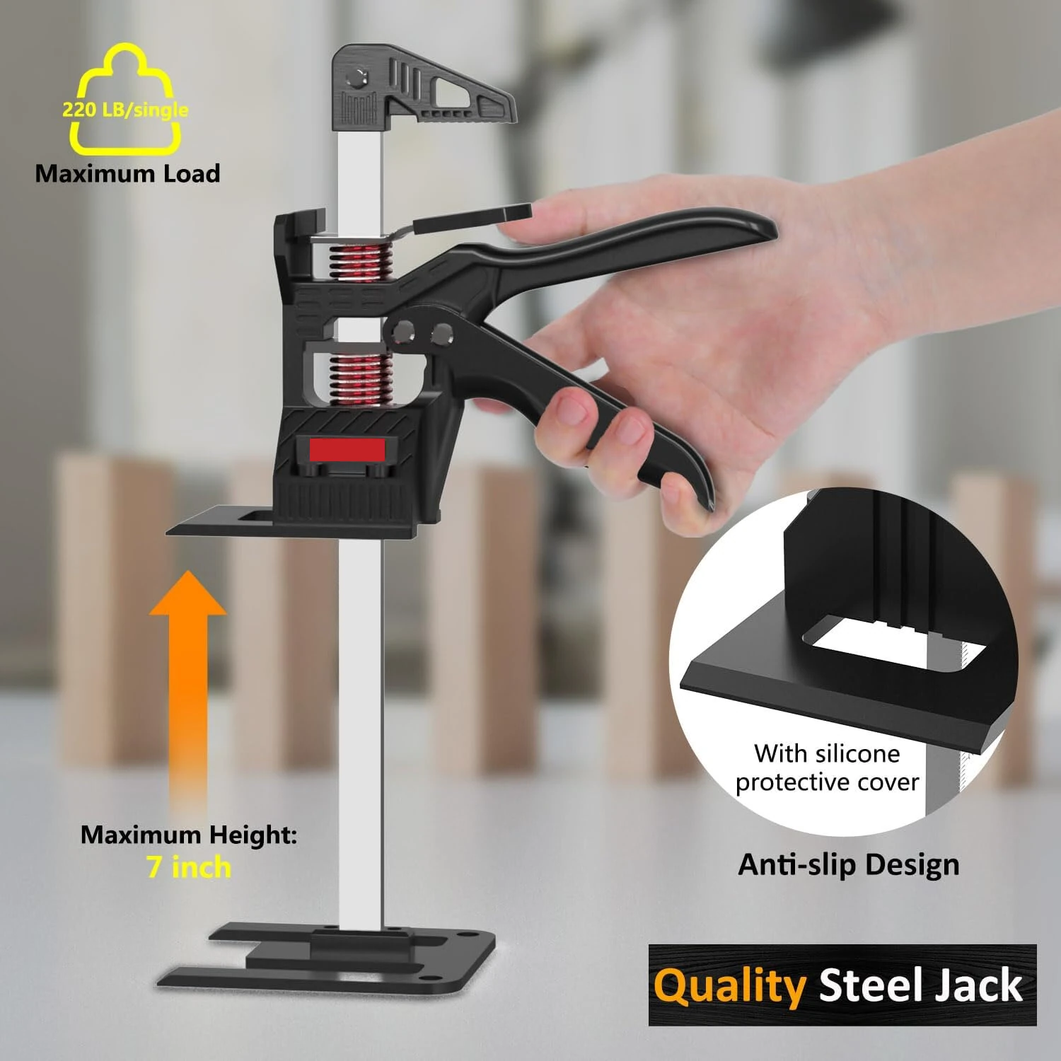 Multi Function Lifting Tool - 2pcs 13 Inch Arm Jack | 440 lbs Capacity Alloy Steel | Door Window Drywall Cabinet Lifts - Image 2