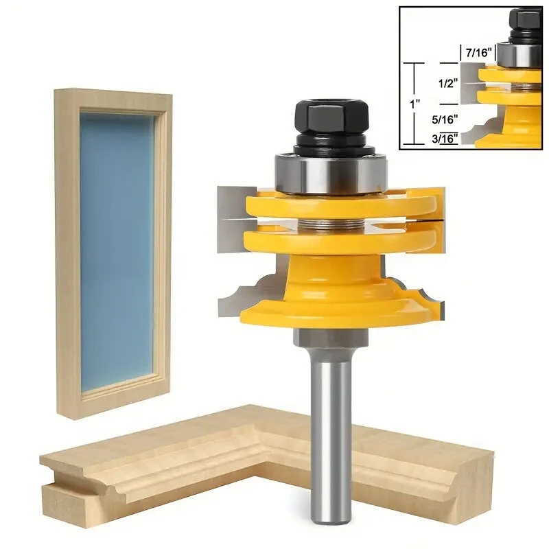 LAVIE 1/2 Inch Ogee Rail & Stile Router Bit - 8mm 12mm Shank - Reversible Glass Door Bit - Image 2