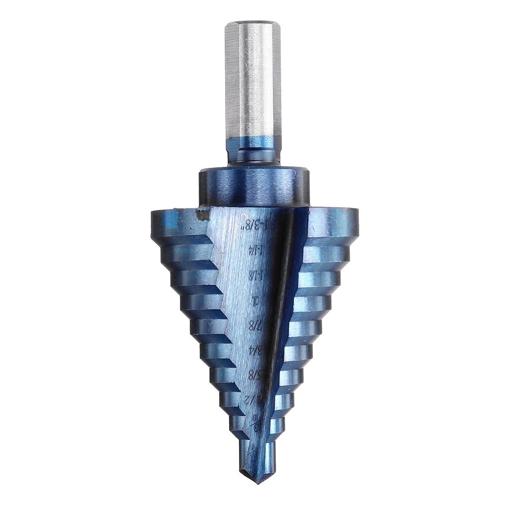 Drillpro 5pcs HSS Step Drill Bit Set - Blue Nano Coating | 1/8 to 1-3/8 Inch | 50 Sizes with Case - Image 5