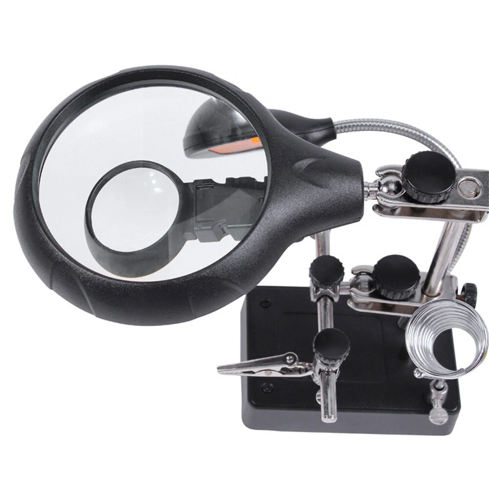 8X Adjustable Desktop Magnifier with 6 LED Lights | High Magnification Glass for Detail Work - Image 2