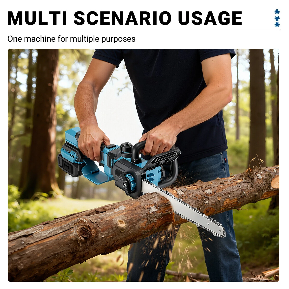 Drillpro 12 Cordless Brushless Chainsaw - 200W Telescopic Electric Saw | 11m/s Chain Speed - Image 5