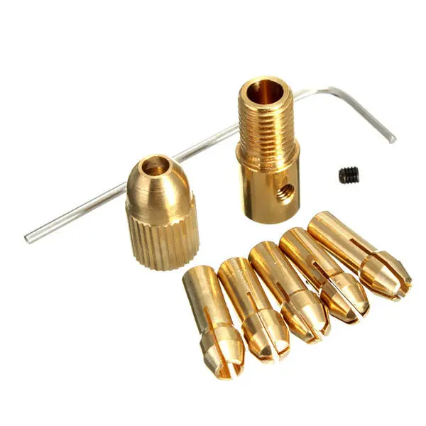 Drillpro 8pc 0.5-3mm Micro Twist Drill Chuck Set 0.5-3mm with Allen Wrench - Image 4