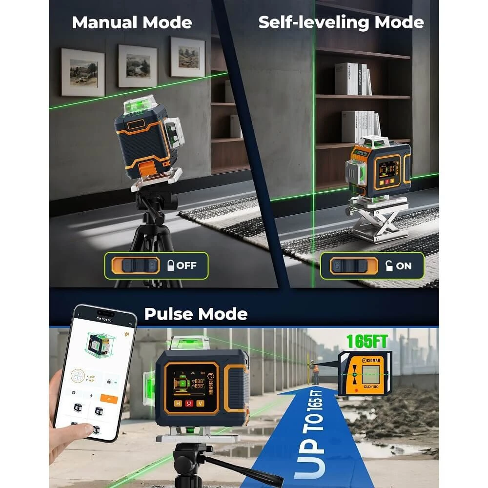 CIGMAN CM-S04 16-Line Green Laser Level | 4x360° Self-Leveling | 30m Range - Image 4