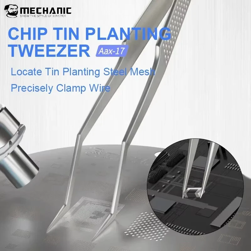 Mechanic Aax-17 Stainless Steel Precision Tweezers | Anti-Corrosion High Hardness | Electronic Repair Tool - Image 3