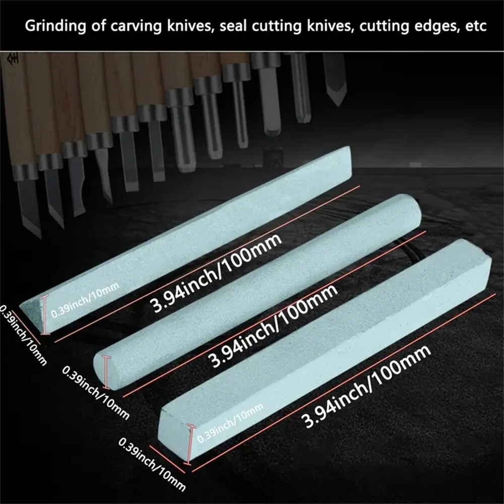 Stone Set 3-Piece Silicon Carbide Sharpening Stone | For Chisels Gouges Blades - Image 5