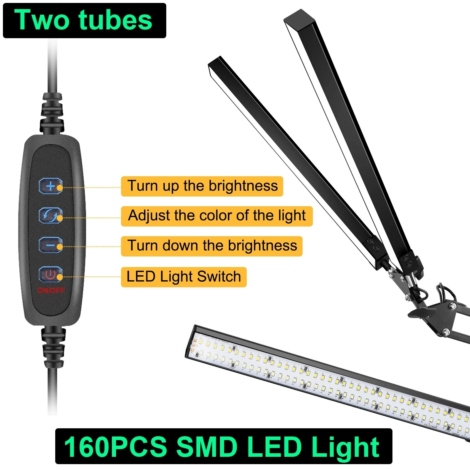 NEWACALOX 12V 24W Welding Desk Lamp - 3 Color Lighting Modes | Table Lamp - Image 3