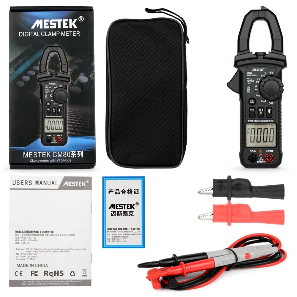 MESTEK CM81 Digital Clamp Multimeter - 6000 Counts DC Diagnostic Tool - Image 4