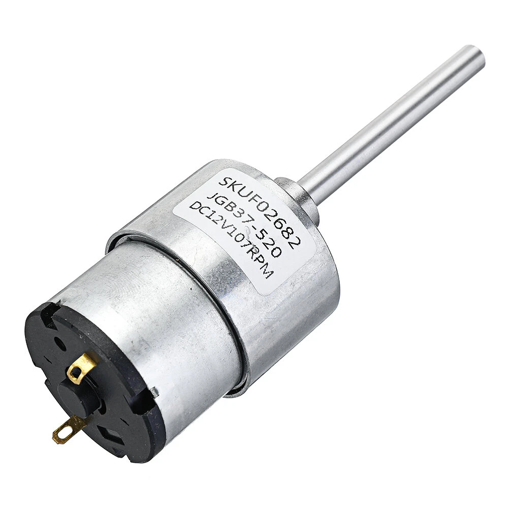 JGB37-520 12V DC Gear Motor - 107RPM 6MM Long Shaft Geared Reducer - Image 3