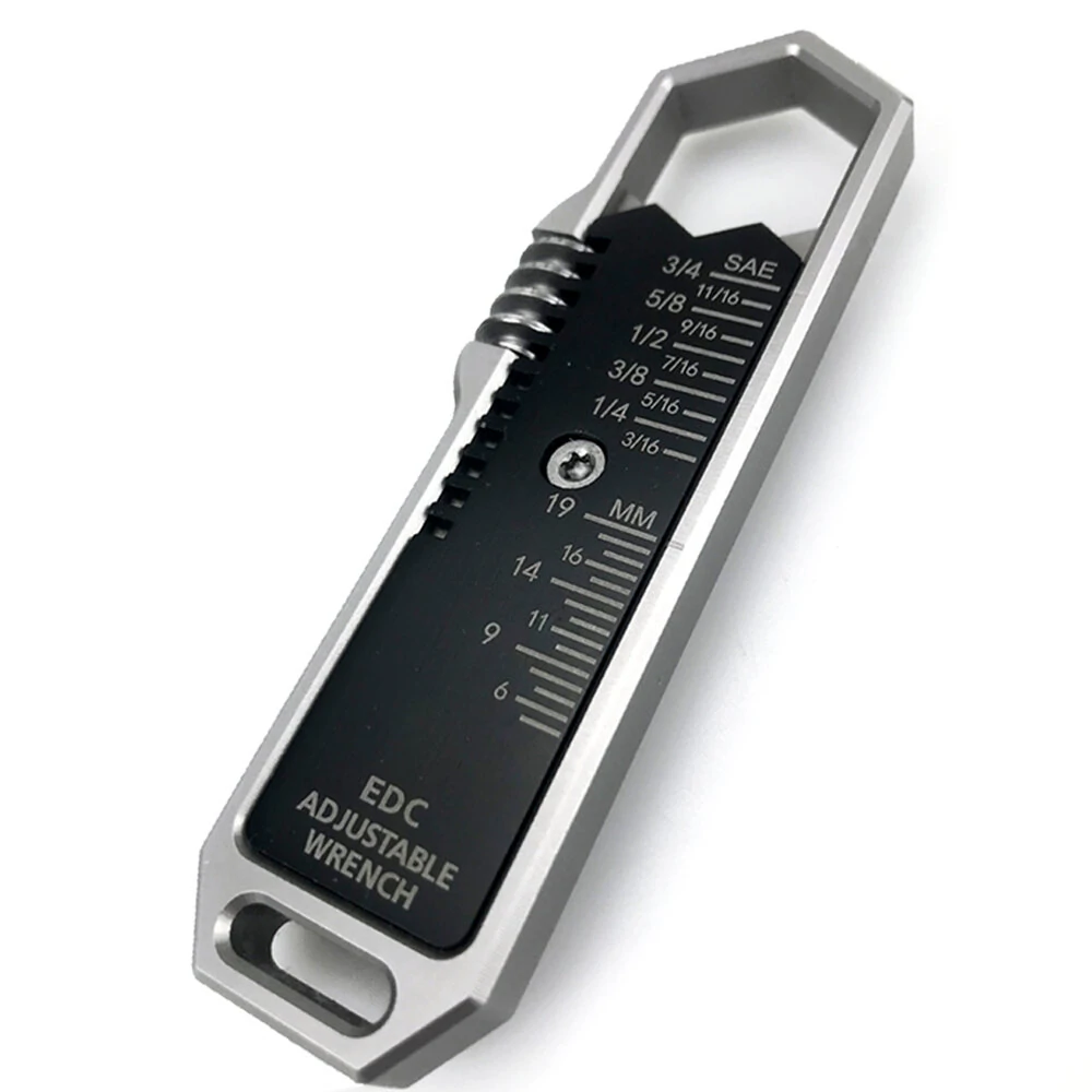 EDC Adjustable Wrench Multitool | 25 SAE & Metric Sizes | One-Handed Operation - Image 2