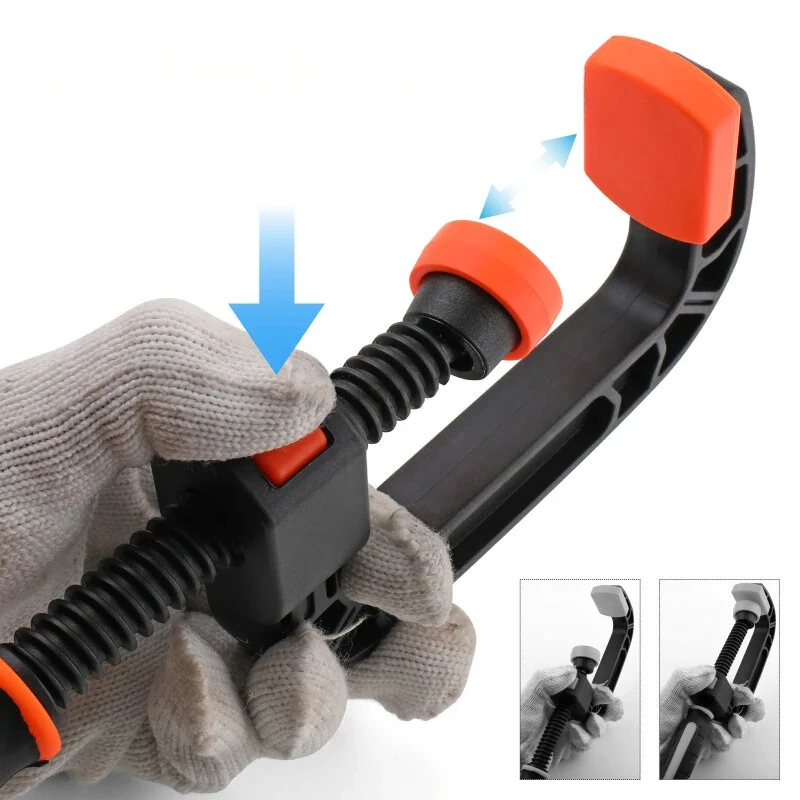 Plastic C-Shaped G-Clamp with Quick Button Chuck - Heavy Duty Woodworking & Carpentry Hand Tool - Image 4