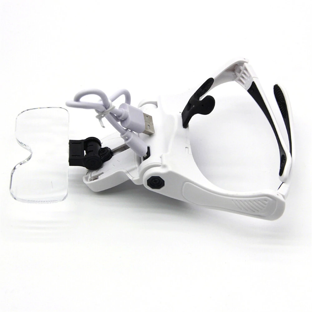 Professional Headband Magnifier with 5 Lens 1X-3.5X | 4 LED Light & USB Charging | 300mah Jeweler Loupe for Repair Craft - Image 5
