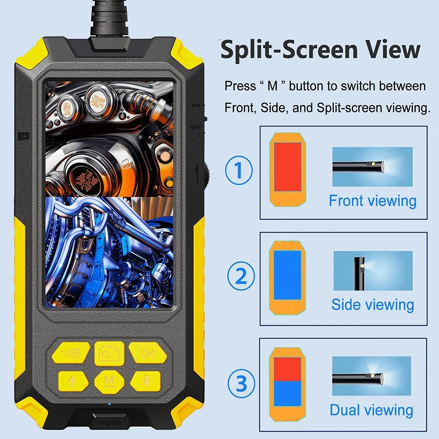 P50 8mm Dual Camera Borescope - 1080P 4.5 IPS LCD - 6 LED for Car & Sewer - Image 4