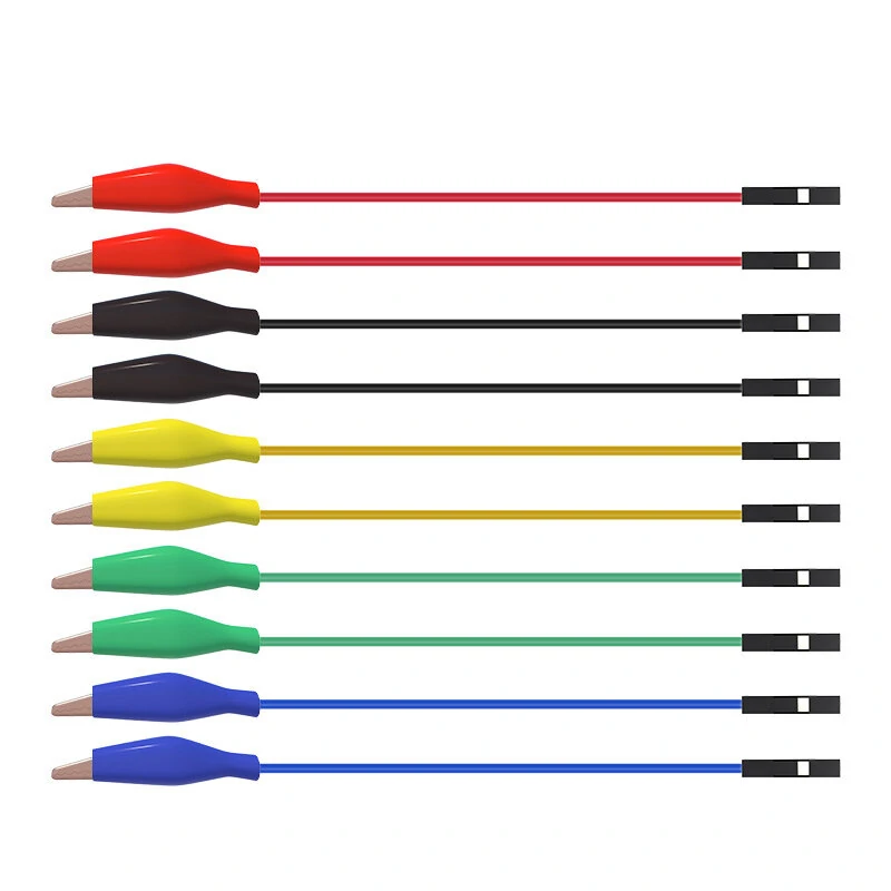 P1531 Dupont Wire Kit - 10PCS Female to Crocodile Clip Test Leads | Silicone Jumper Cables - Image 2