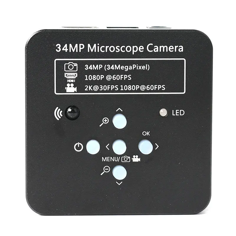 34MP HDMI Microscope Camera - 1080P Video Recorder with Adjustable Stand | 180X-300X C-Mount Lens for PCB Soldering - Image 3