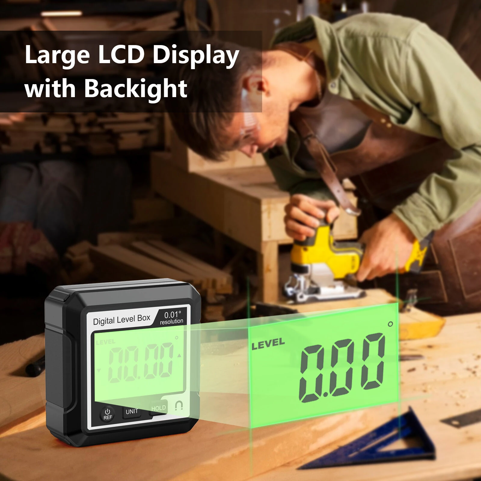 360 Digital Level Angle Gauge | Electronic Magnetic Base & Backlight | Mini Measuring Protractor Inclinometer - Image 5