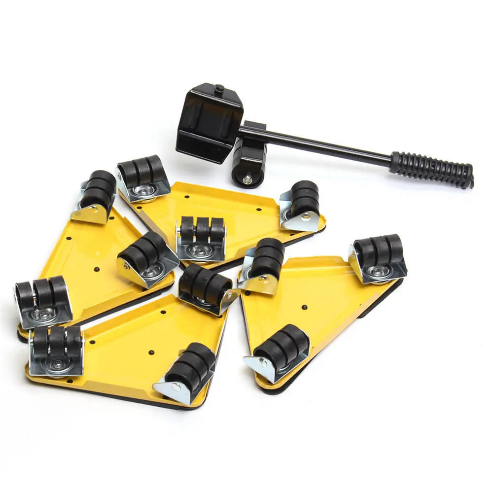 5PCS Furniture Lifter Sliders - Triple Wheel Mover System Kit | Moving Tools - Image 3