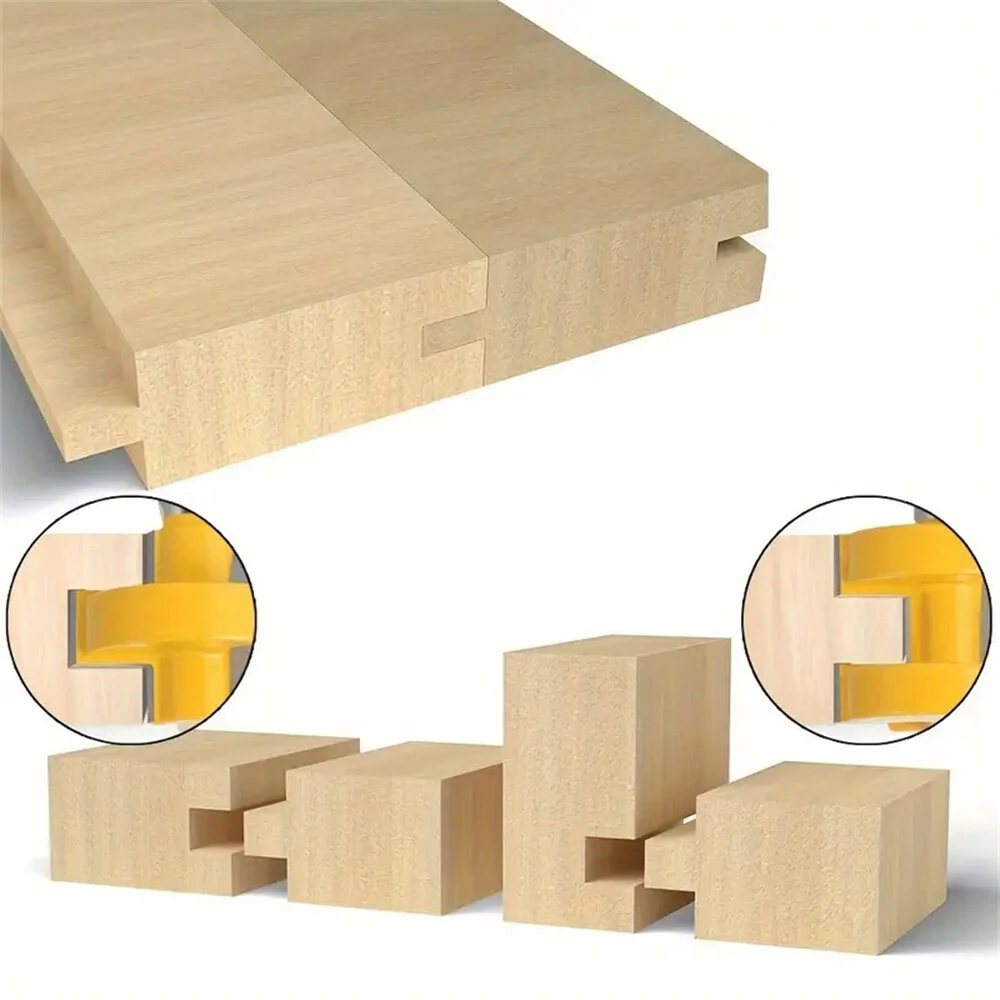 LAVIE 2PCS 1/2 Inch Shank Tongue & Groove Router Bit Set | Carbide Tipped for Tabletops & Flooring - Image 2