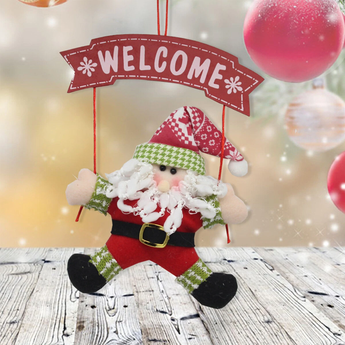 Santa Claus Snowman Christmas Door Hanging Ornament - Xmas Tree Home Decoration Gift - Image 3