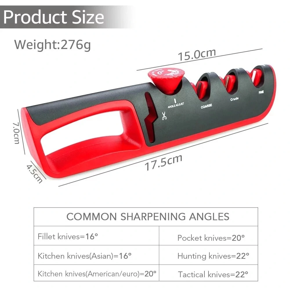MYVIT 4-Stage Knife Sharpener Stone - Angle Adjustable Kitchen Scissors & Tool Grinder - Image 5