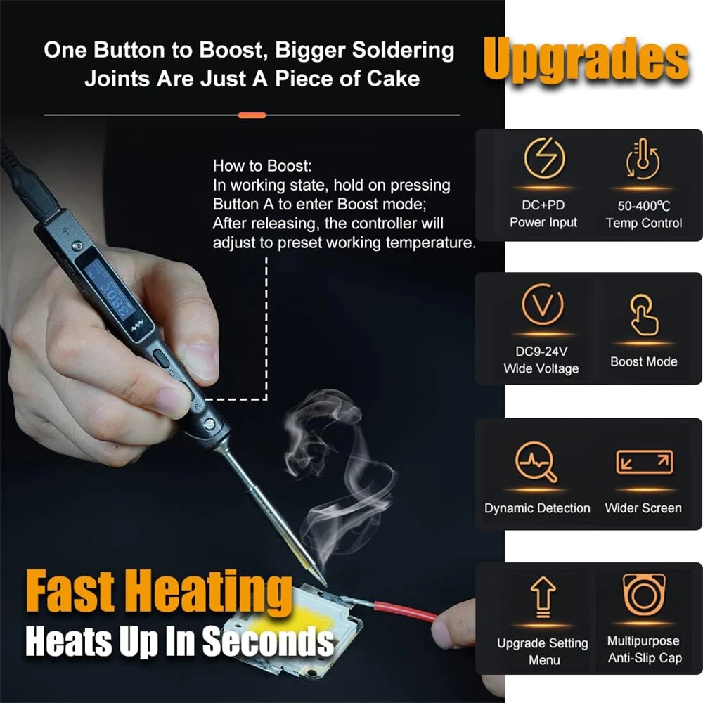 TS101 Smart Soldering Iron - 65W USB-C | 50-400°C Adjustable | Compact & Lightweight - Image 3