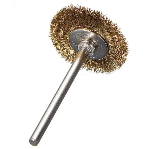 Brass Wire Wheel Brushes for Dremel - 10pcs 3mm Shank - Rotary Tool Brush Set - Image 3