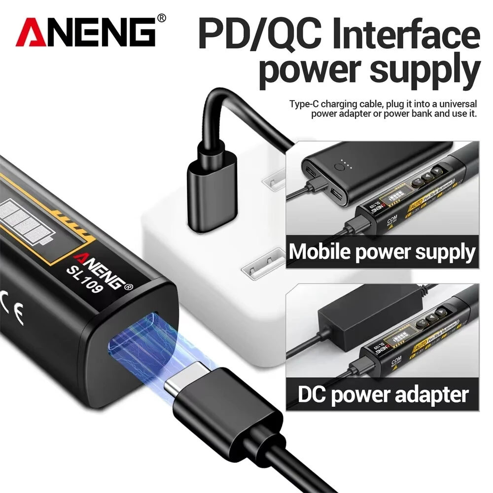 ANENG SL109 75W Soldering Iron - Adjustable 100-450°C | Type-C Fast Charging & OLED Display - Image 3