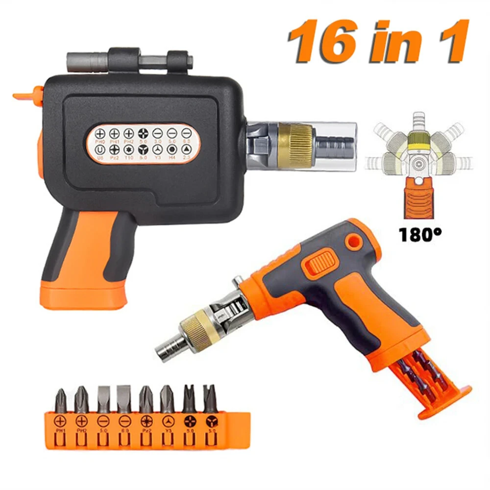 Wera Kraftform Bit-Holding Ratchet Screwdriver | 1/4 Inch 16-in-1 Set | High Quality Hand Tool - Image 2
