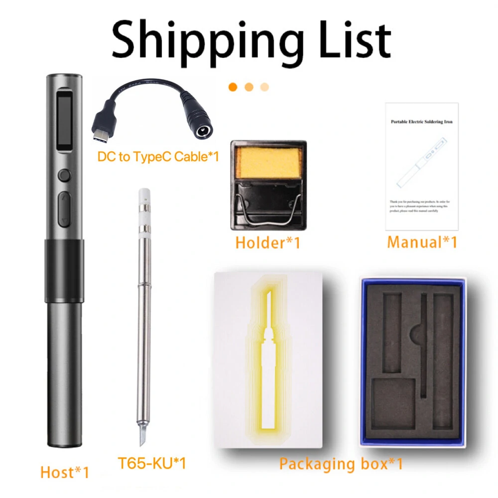 T65 Smart Soldering Iron - 65W Fast Heating & Adjustable Temperature 150-450°C | PD+QC Charging - Image 2