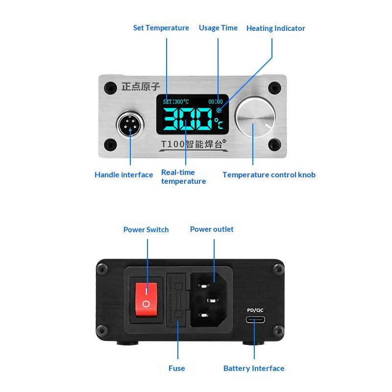ALIENTEK T100 Intelligent Soldering Station - 108W Fast Heating | Type-C PD - Image 3