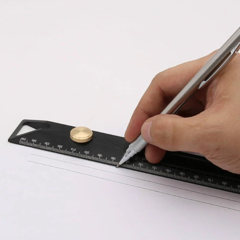 HONGDUI HD26 260mm Aluminum Alloy Scriber Ruler | Dual-Purpose 150mm Range - Image 4