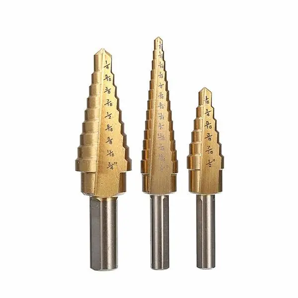 HSS Titanium Step Drill Bit Set - 3 Piece | 1/8 to 3/4 Inch Hole Cutter - Image 5