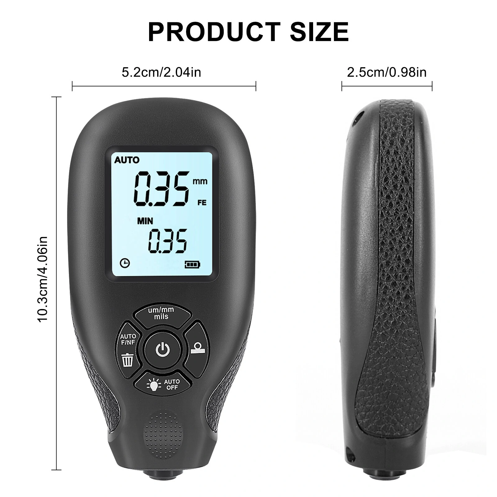 HW-300 Coating Thickness Gauge | 0-2000µm Car Paint Tester | Automotive DFT Meter - Image 5
