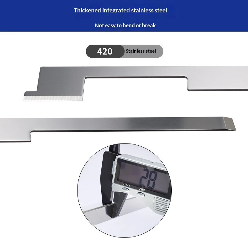 Professional Stainless Steel Glue Scraper | 430mm Dual-Sided Blade | 2.8mm Thick Anti-Warp Tool - Image 3
