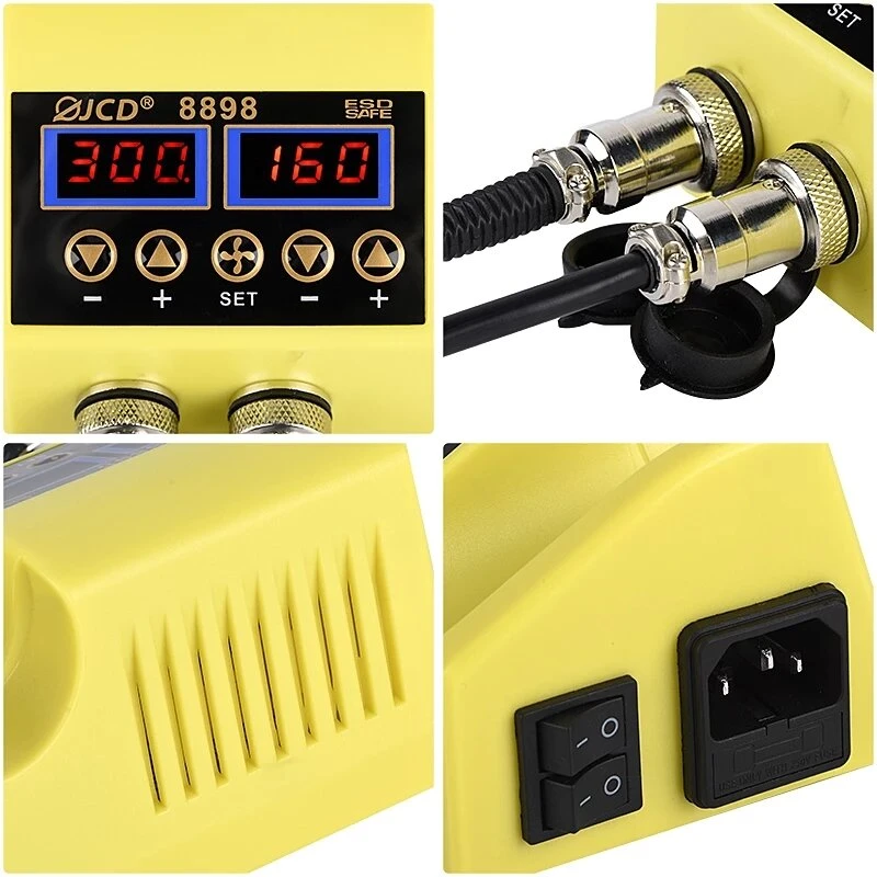 JCD 8898 2-in-1 Soldering Station | 750W with 80W Iron & Hot Air Gun - Image 4