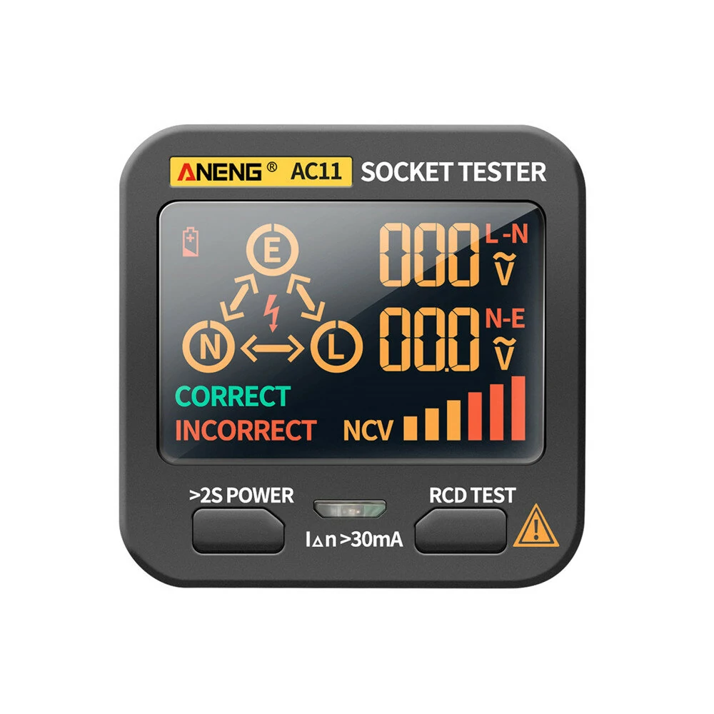ANENG AC11 Socket Tester | LED Screen Phase Polarity & Voltage Meter 0.1-250V - Image 2