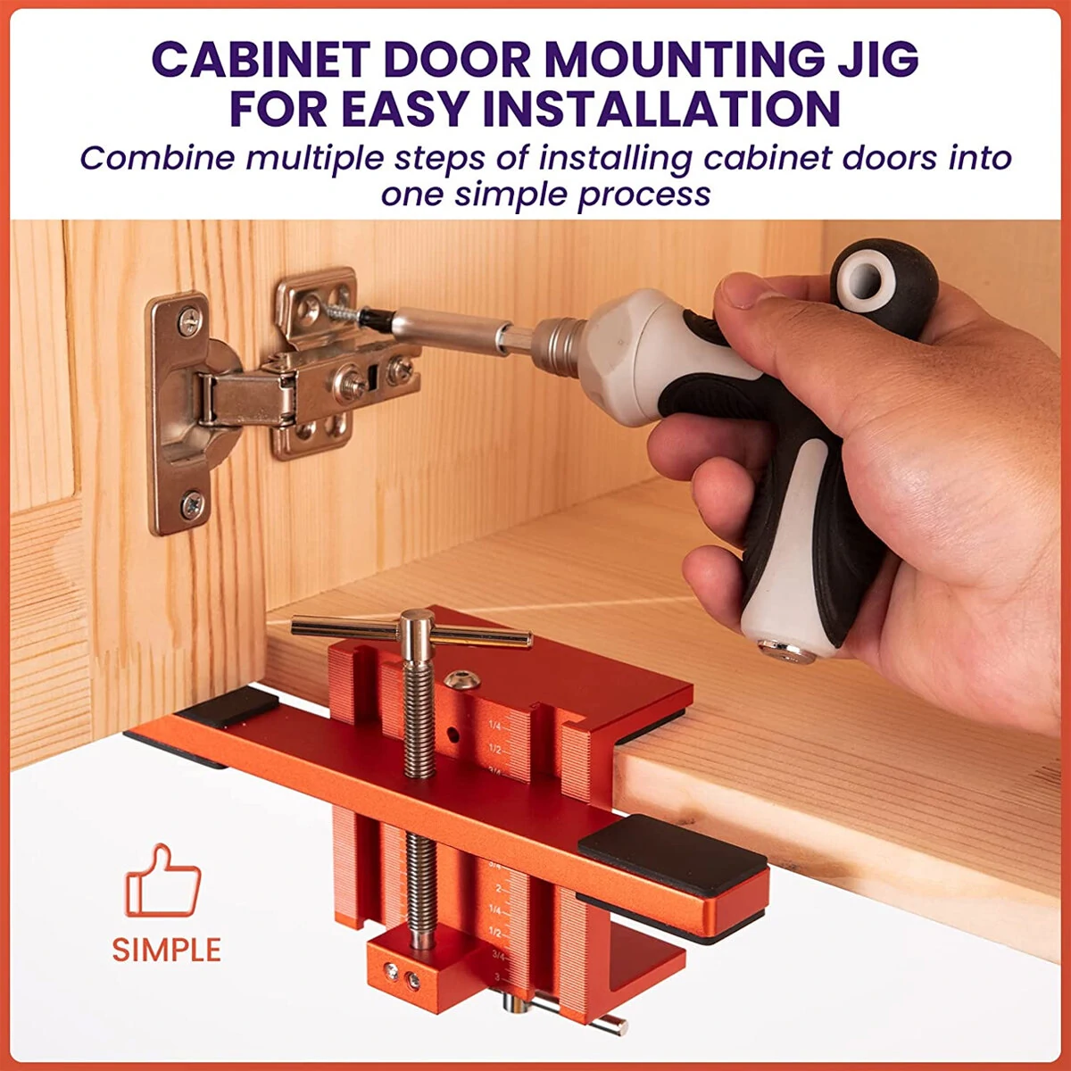 Cabinet Door Mounting Jig - Aluminum Alloy Heavy Duty Tool for Face Frame & Frameless - Image 2