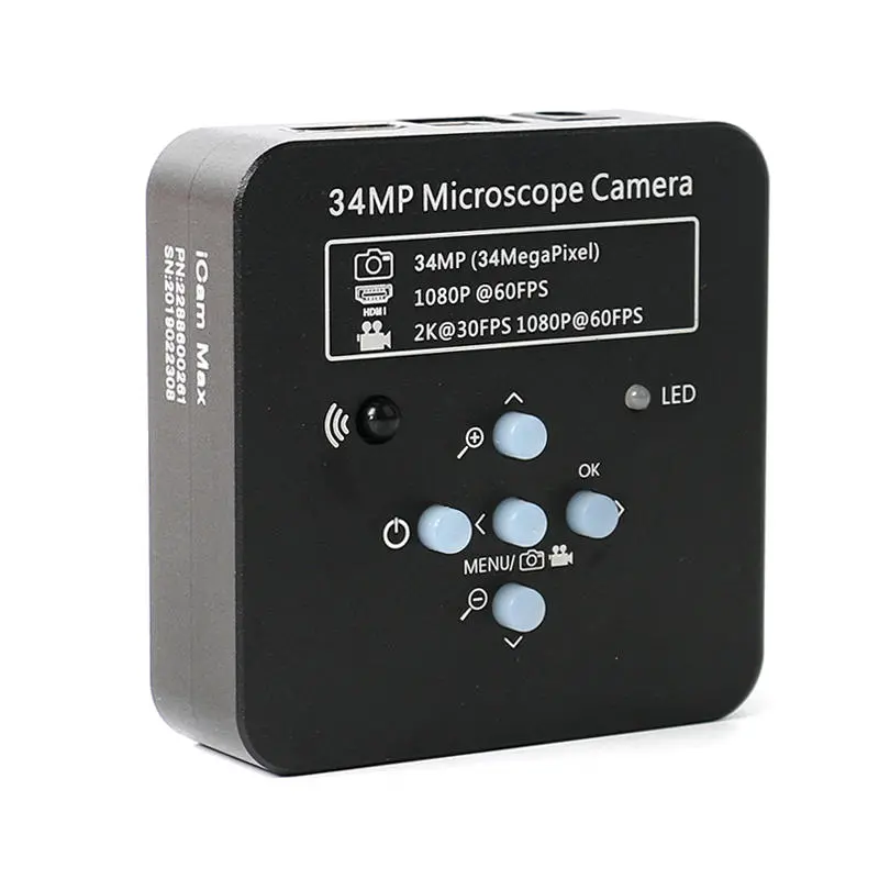 34MP HDMI Microscope Camera - 1080P Video Recorder with Adjustable Stand | 180X-300X C-Mount Lens for PCB Soldering - Image 2