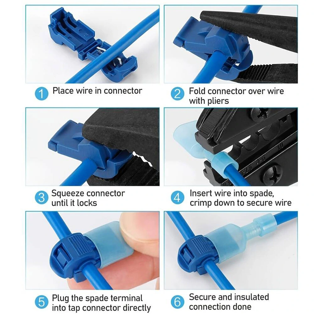 Gardner Bender 120pc T-Tap Wire Connector Kit - Self-Stripping Quick Splice | Insulated Spade Terminals with Case - Image 4