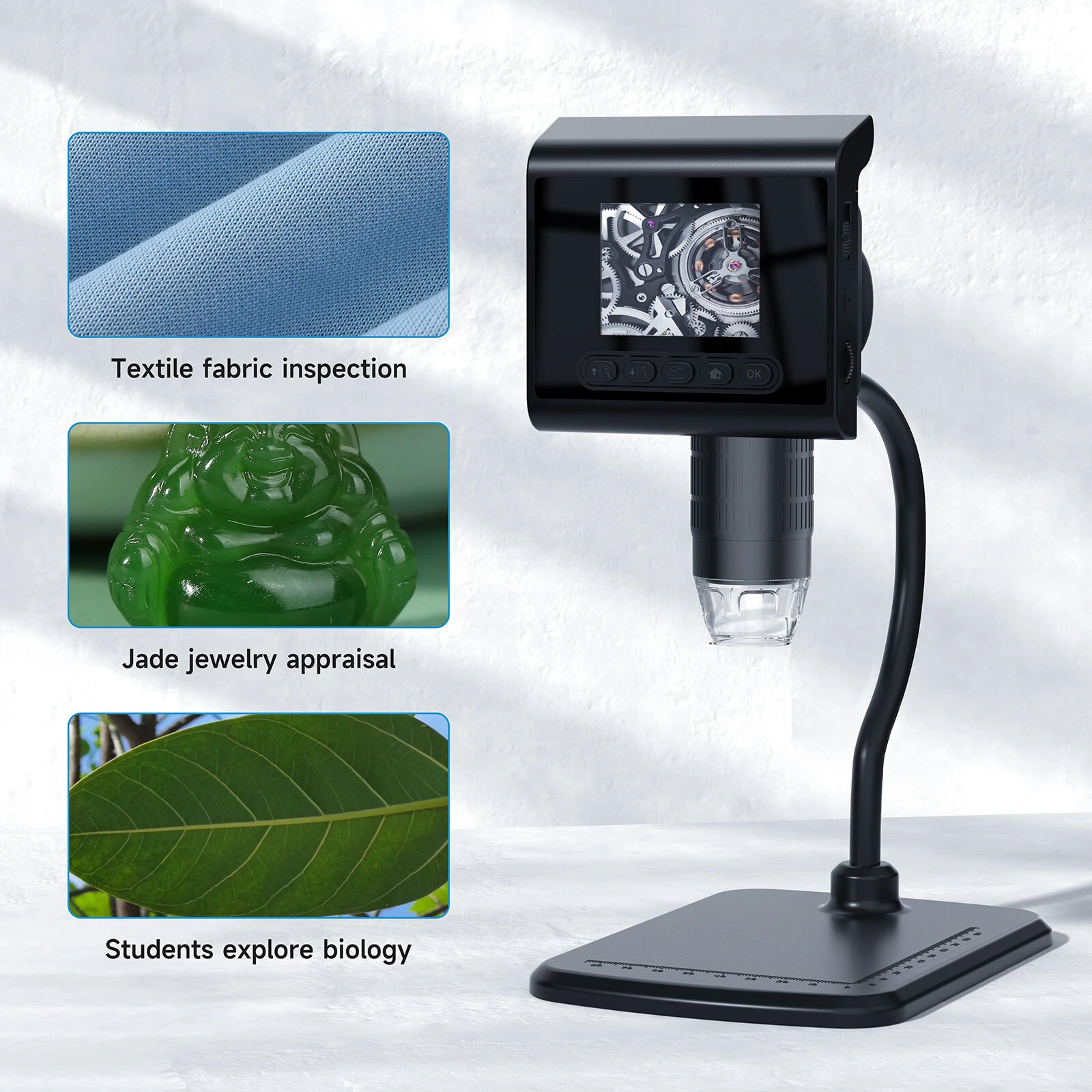 P190 Digital Microscope with 4.3 Screen - 1000x Magnification | 1080P HD | 8 LED Lights - Image 3