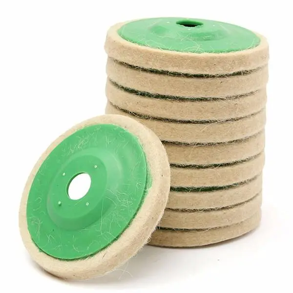 10pcs 100mm Wool Buffing Polishing Pads | Round Felt Buffer Discs - Image 2