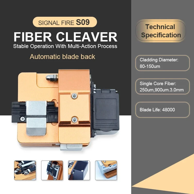 S09 Fiber Cleaver - High Precision 80-150μm | 48,000 Cuts | Auto Blade Reposition - Image 2