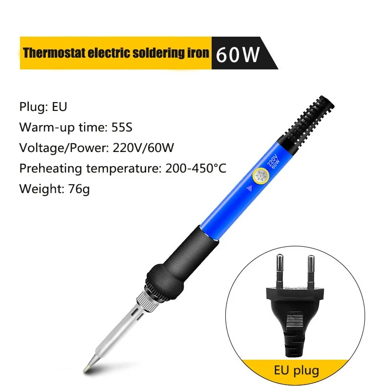 Mini Soldering Iron 60W Adjustable Temperature | Electric Welding Solder Tool with Pencil Tips - Image 5