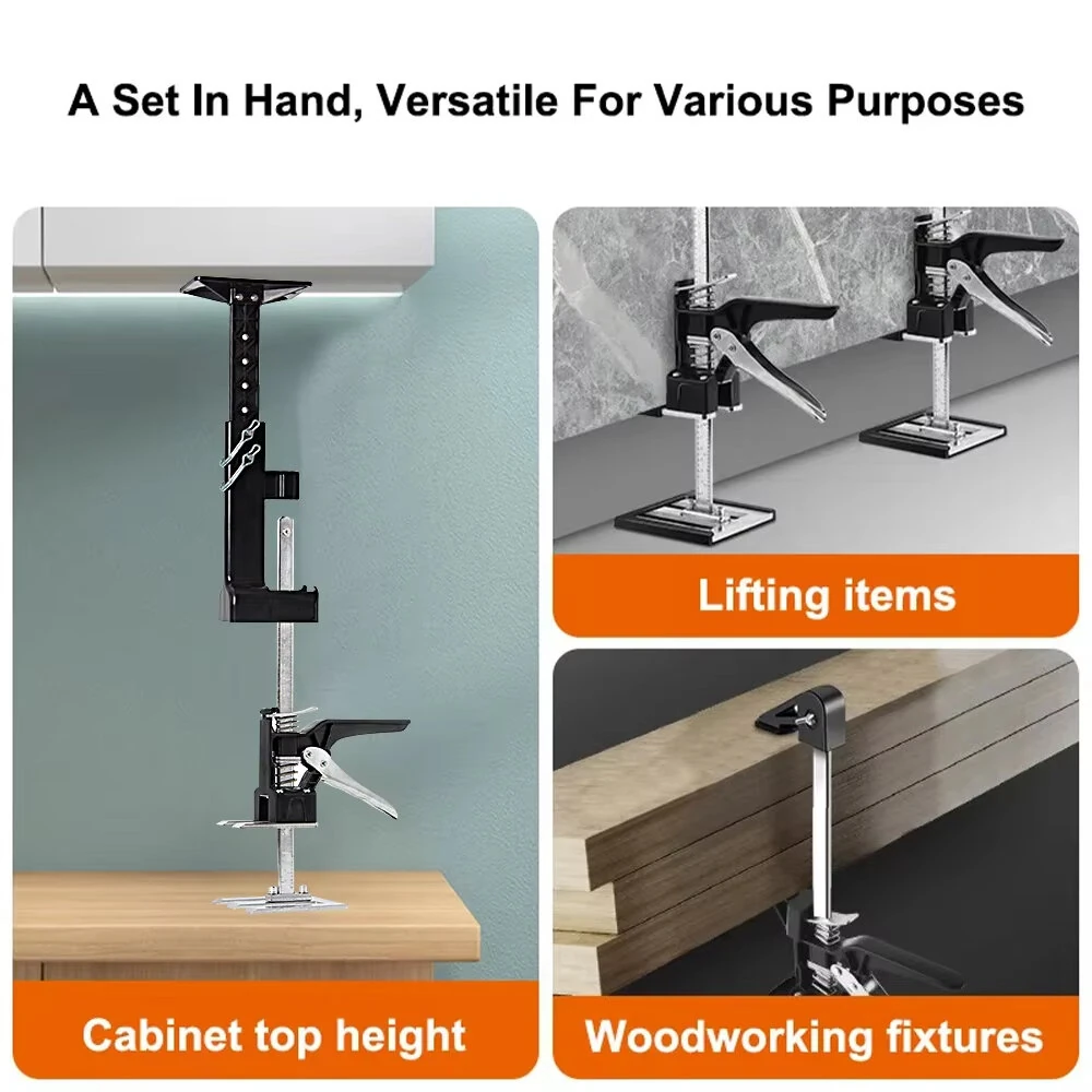 2PCS Cabinet Jack - 0-23.4 Inch Adjustable Hand Lift Tool for Drywall & Cabinets - Image 2