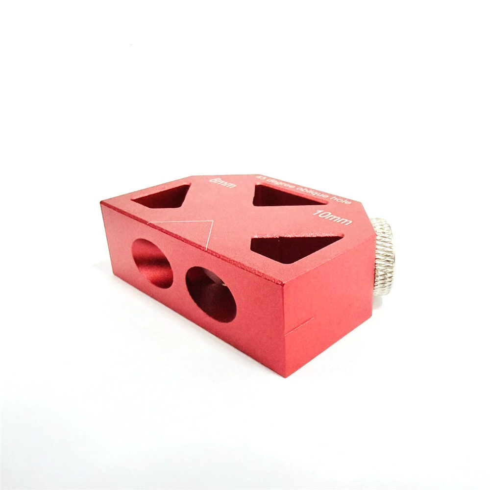 45 Degree Angle Drill Guide Jig - Aluminum Alloy Dowel Jig for 8mm 10mm Pockets - Image 4