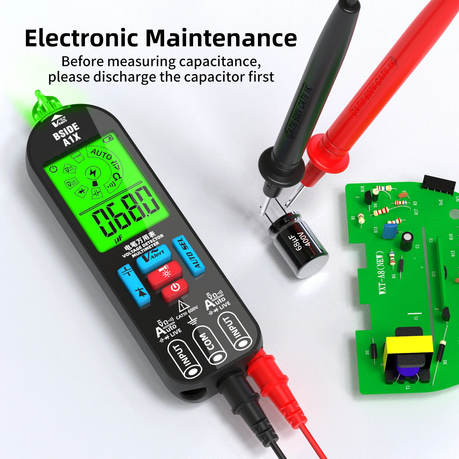 BSIDE A1X Digital Multimeter | USB Charging & Voltage Detection | Auto Ranging - Image 2