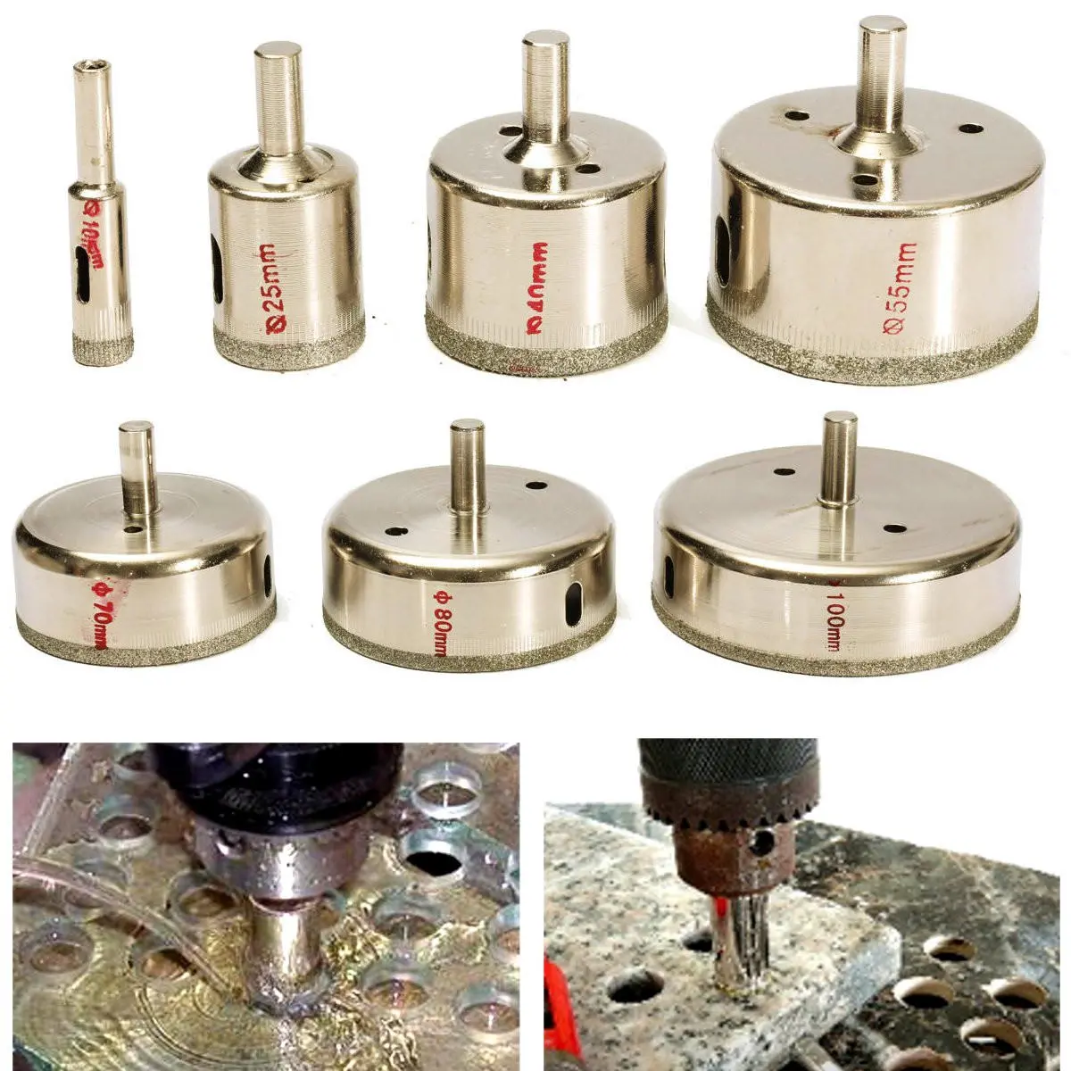 Drillpro 7pc Diamond Hole Saw Set | 10-100mm for Tile, Ceramic, Glass & Marble - Image 2