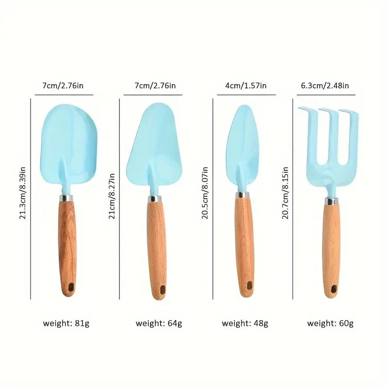 Deluxe 4PCS Gardening Tool Set - Metal & Wood Construction - Kid-Friendly Design - Image 4